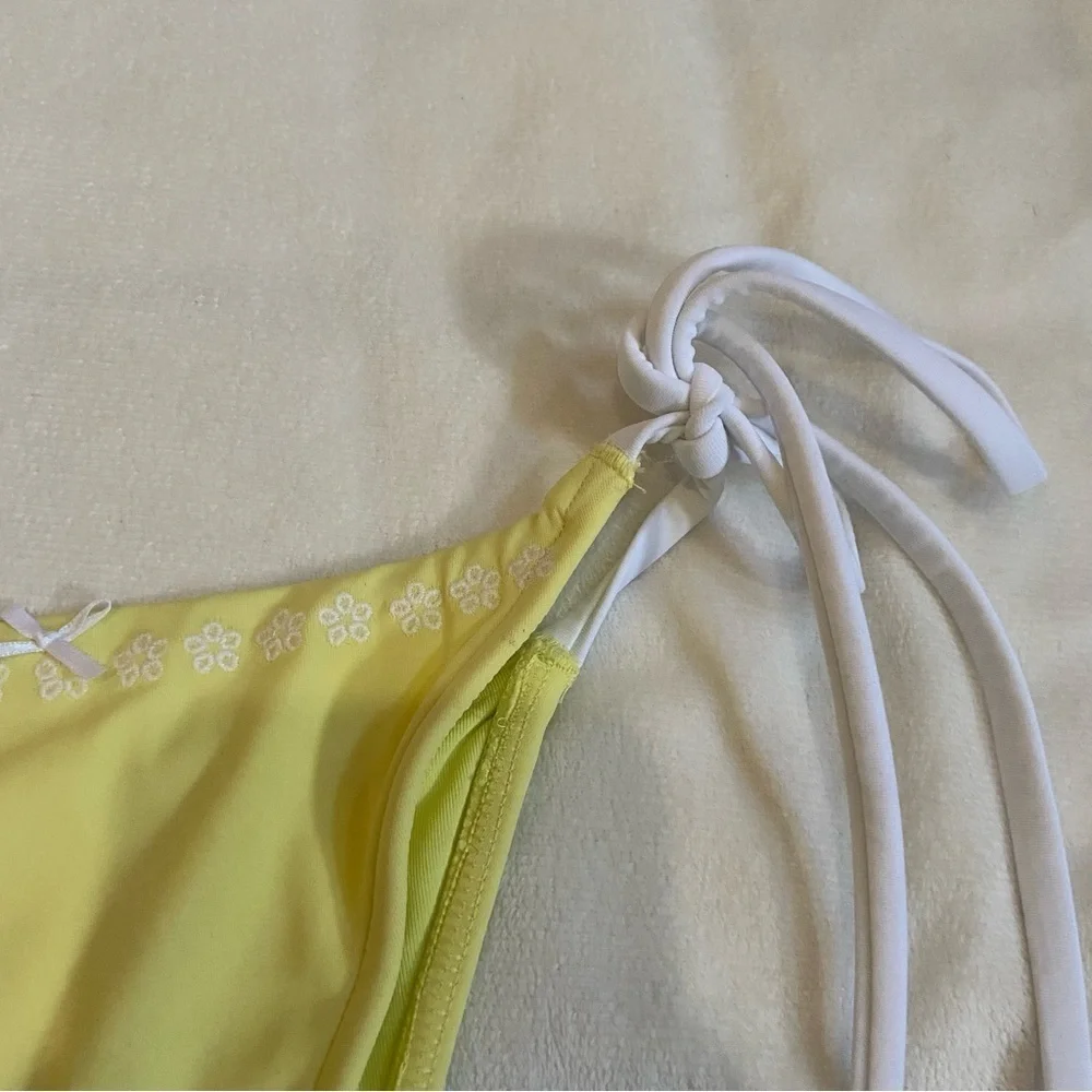 New! Frankie's Bikinis x PINK itsy Yellow Tie-Side Bikini Bottom 1523